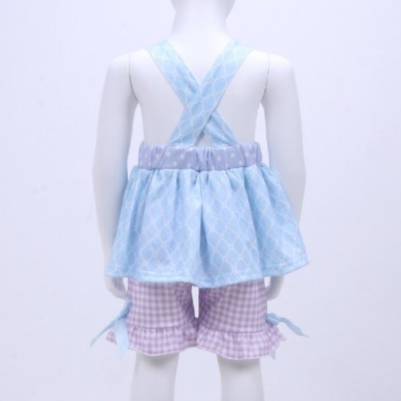 Boutique Girls Flower Tunic Dress & Ruffle Shorts Outfit - Picture 7 of 7